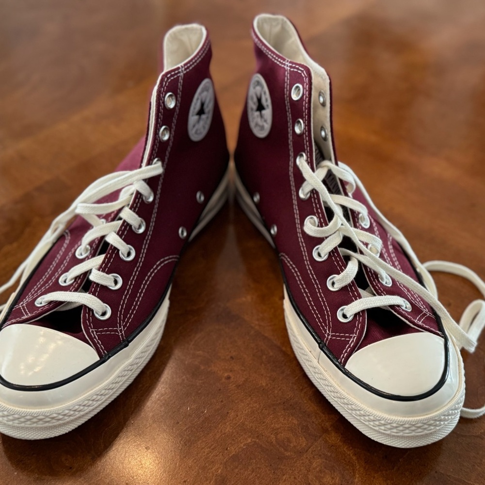 Brand New!  Chuck Taylor Converse High-Tops in Deep Burgundy